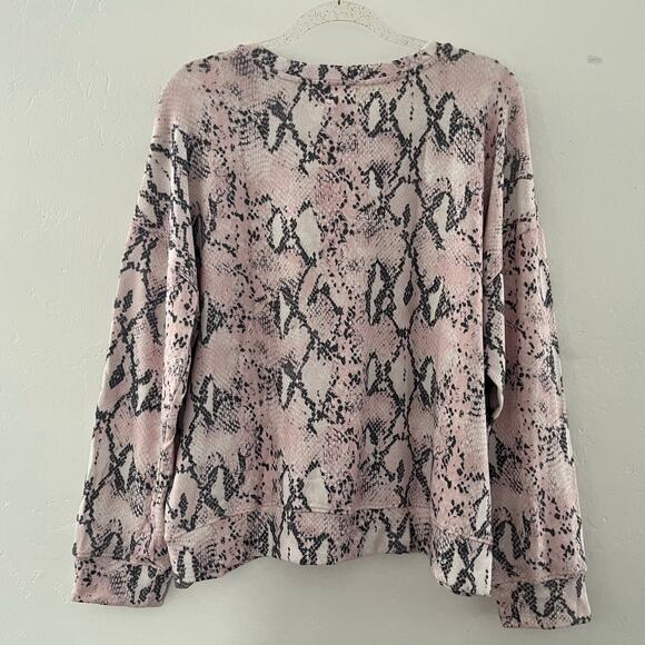 Sundry Python Snake Print Sweater Pullover Sweatshirt Colorful Pink Gray XL NWT - Picture 11 of 13
